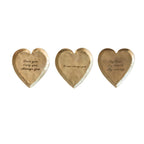 Decorative Brass Heart Shaped Dish with Etched Sayings - 3 Styles