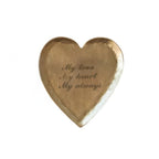 Decorative Brass Heart Shaped Dish with Etched Sayings - 3 Styles