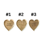 Decorative Brass Heart Shaped Dish with Etched Sayings - 3 Styles
