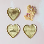 Decorative Brass Heart Shaped Dish with Etched Sayings - 3 Styles