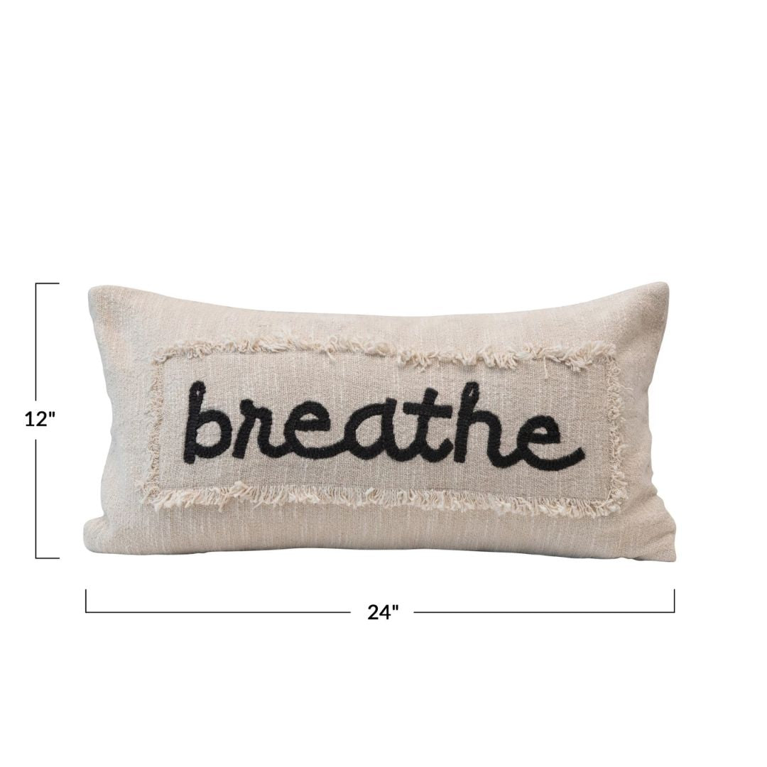 Lumbar Pillow - with "Breathe" print