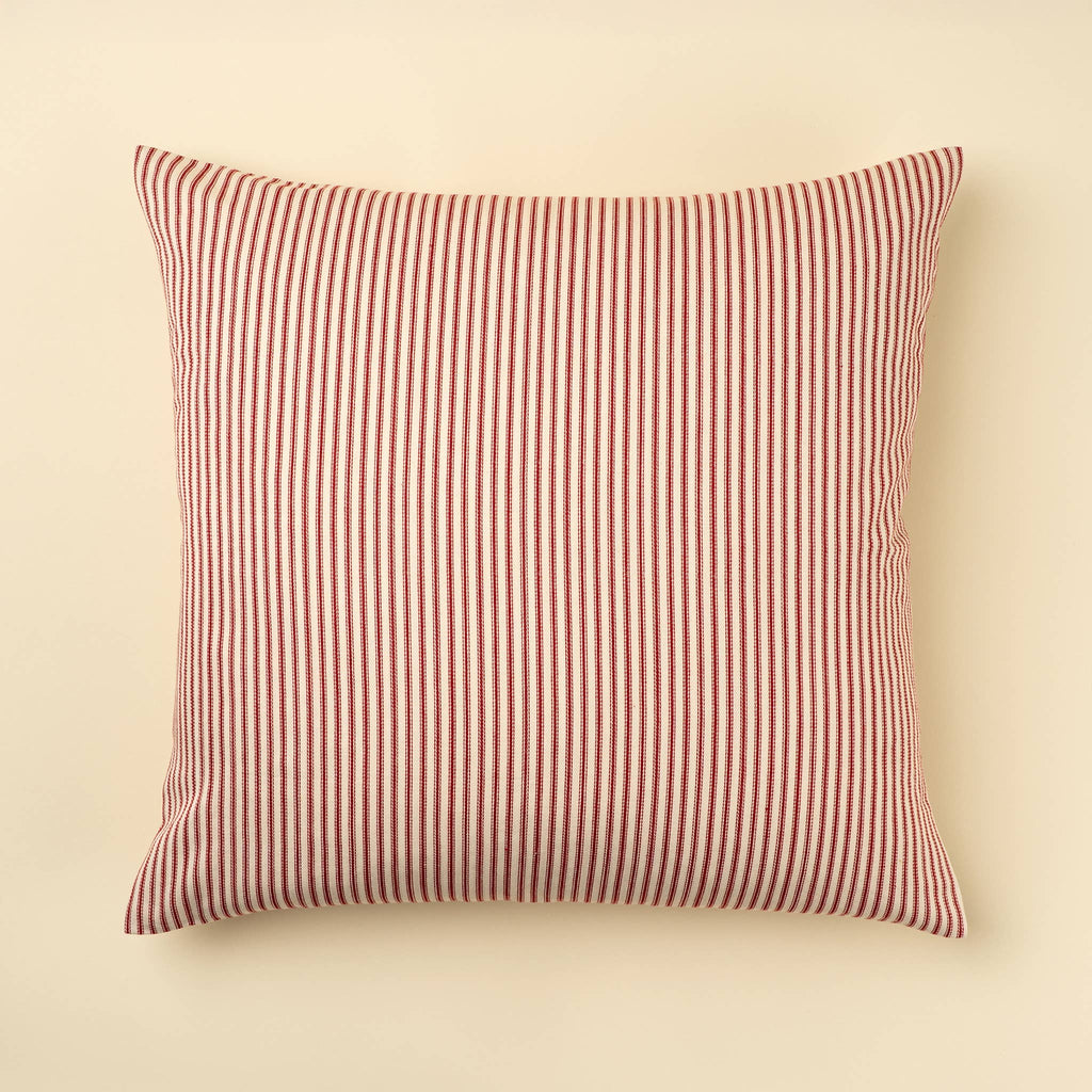 24x24 Red Ticking Pillow