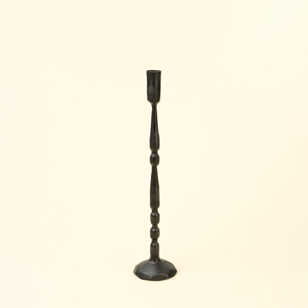 Sm Nova Forged Tall Candlestick Blk