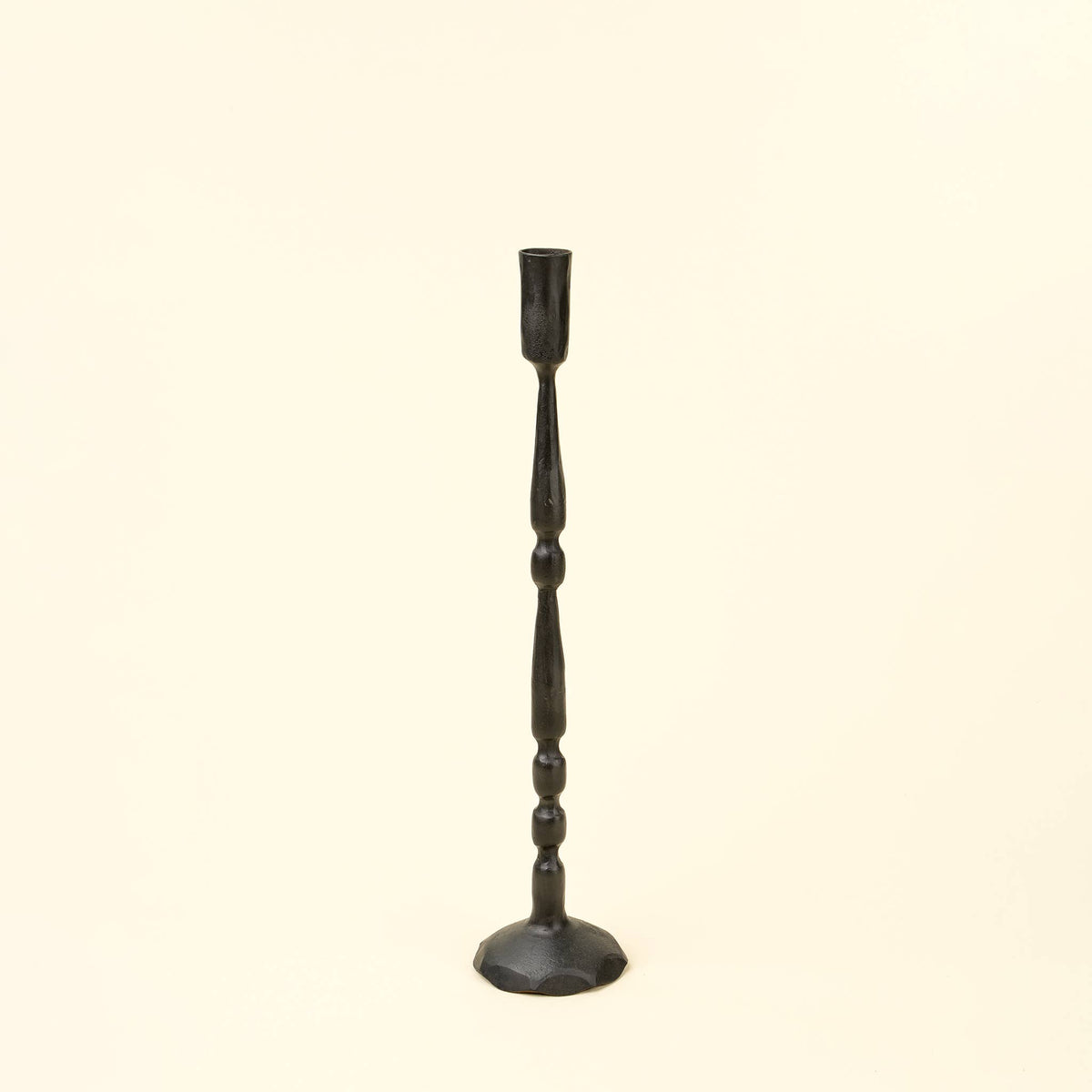 Sm Nova Forged Tall Candlestick Blk