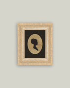 Silhouette of Woman Facing Left Framed Antique Art