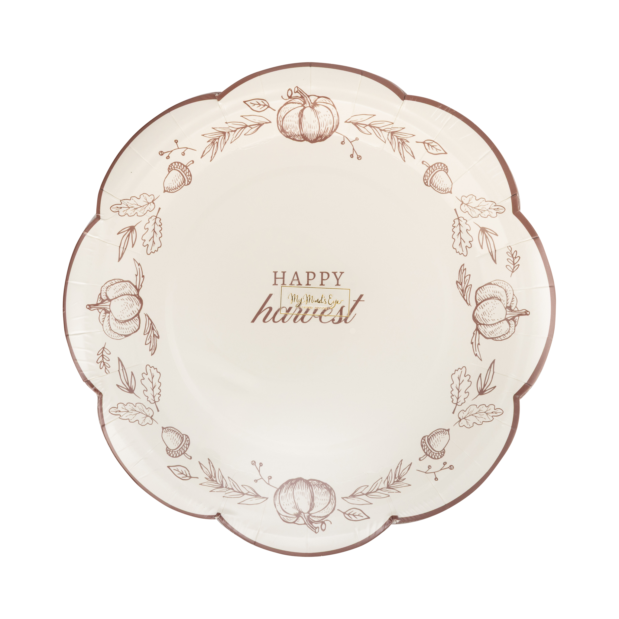Happy Harvest Line Art Paper Plates
