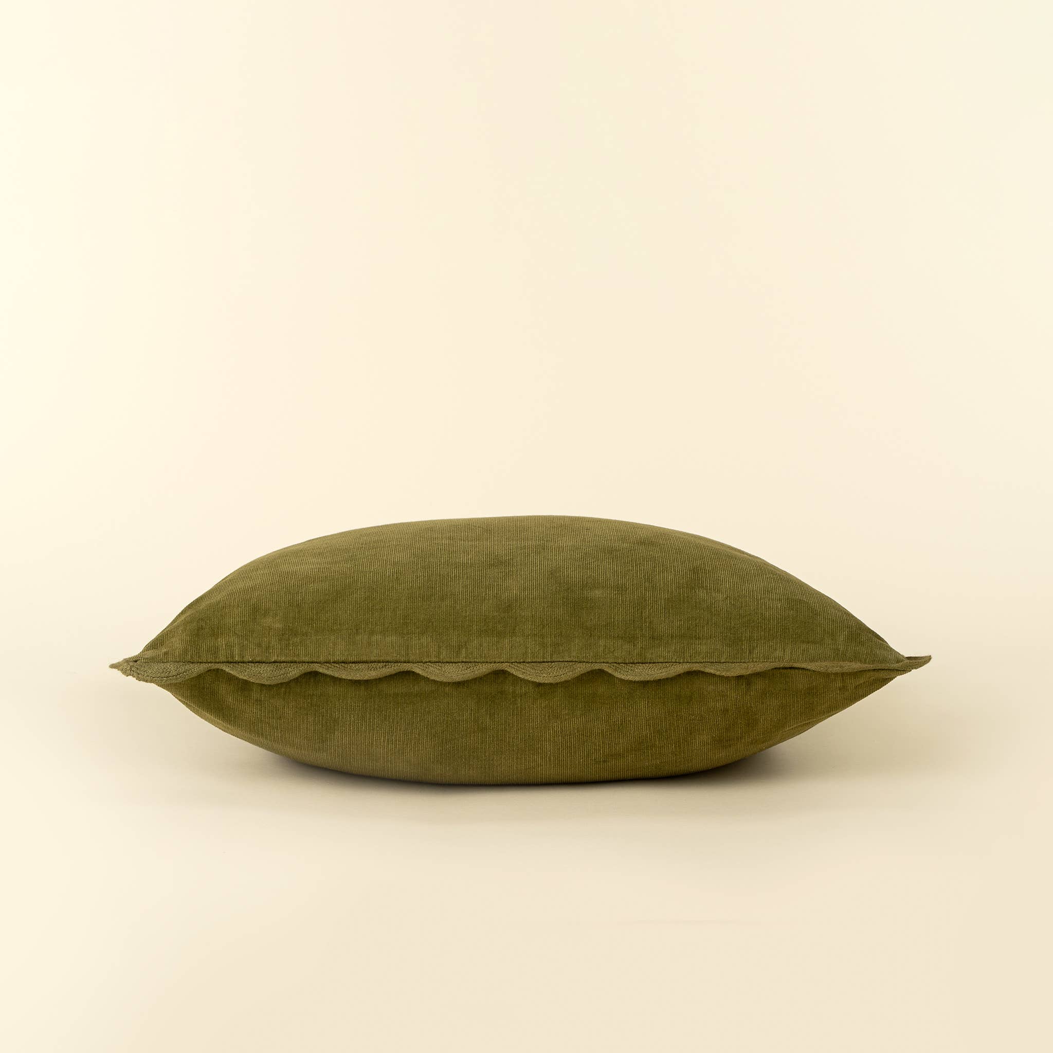 Moss Corduroy Scallop Pillow