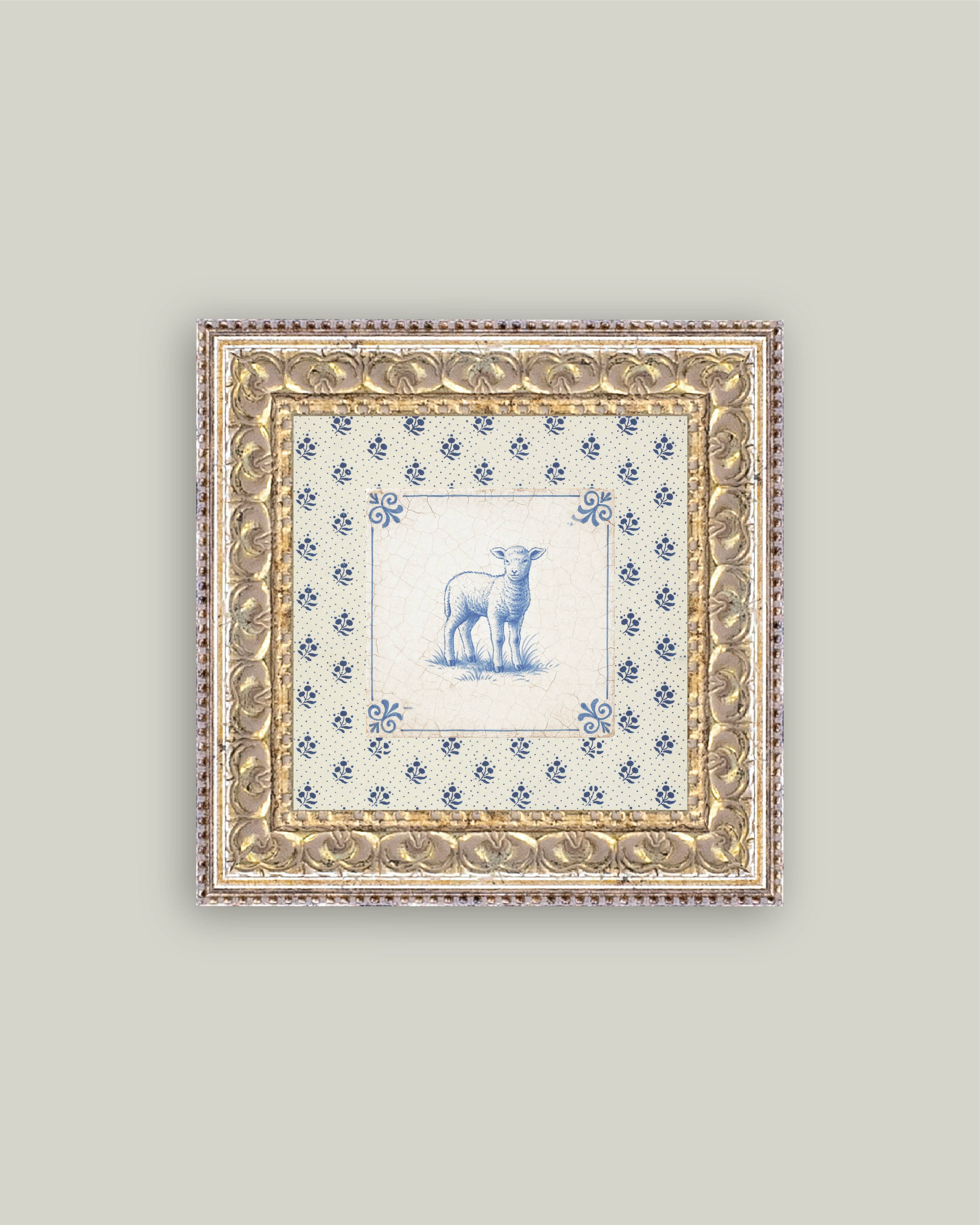 Delft Tile Lamb