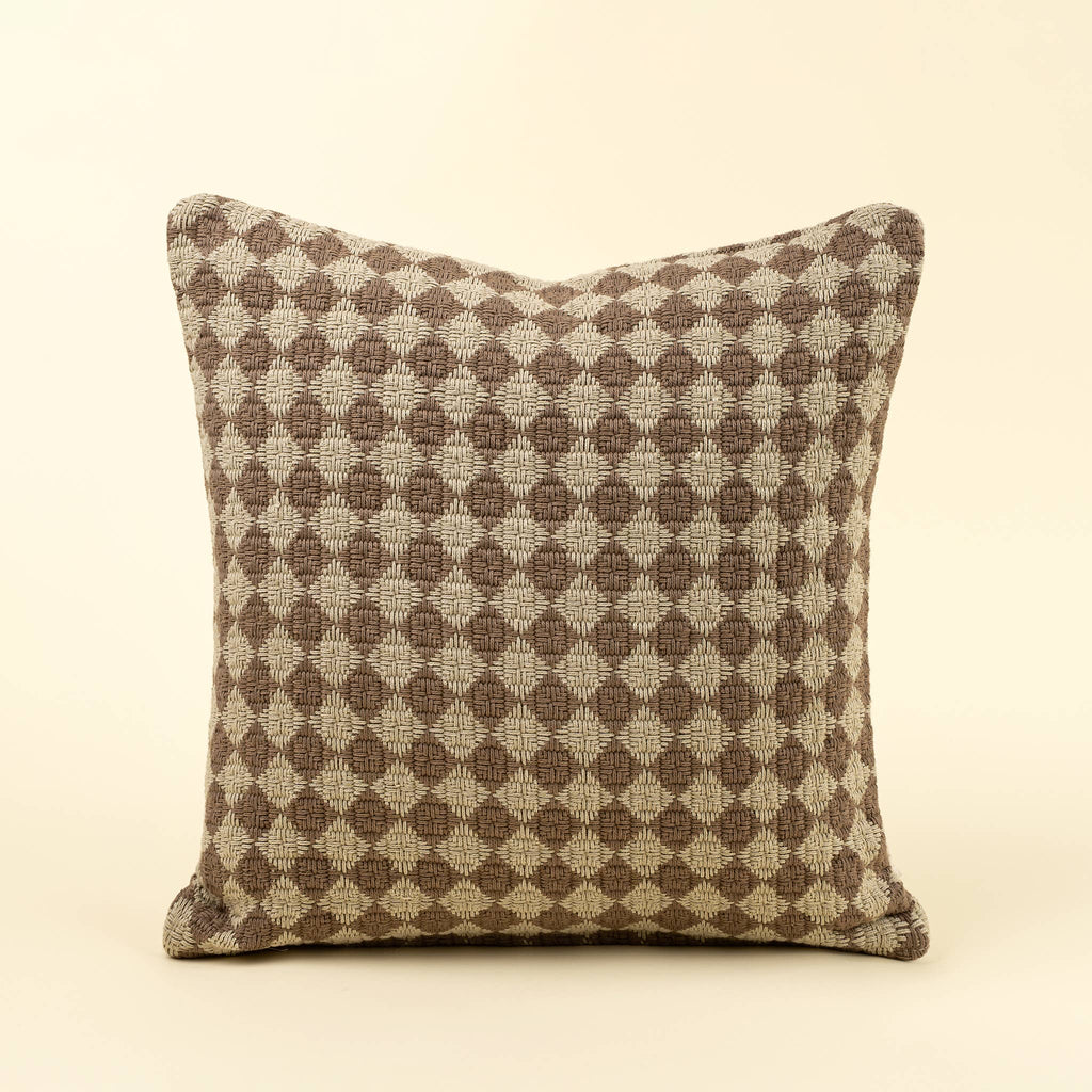 Brown Check Weave Pillow