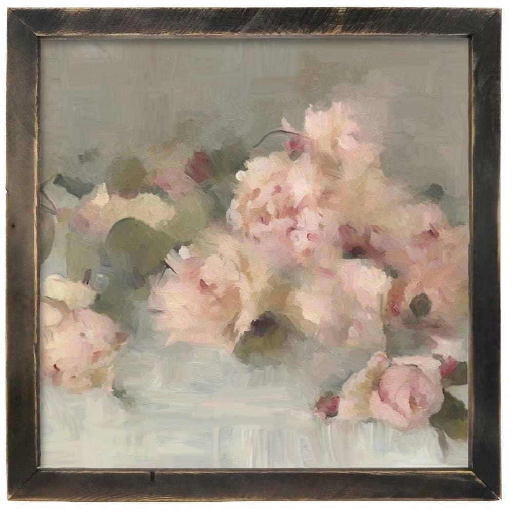 Pale Roses on Linen