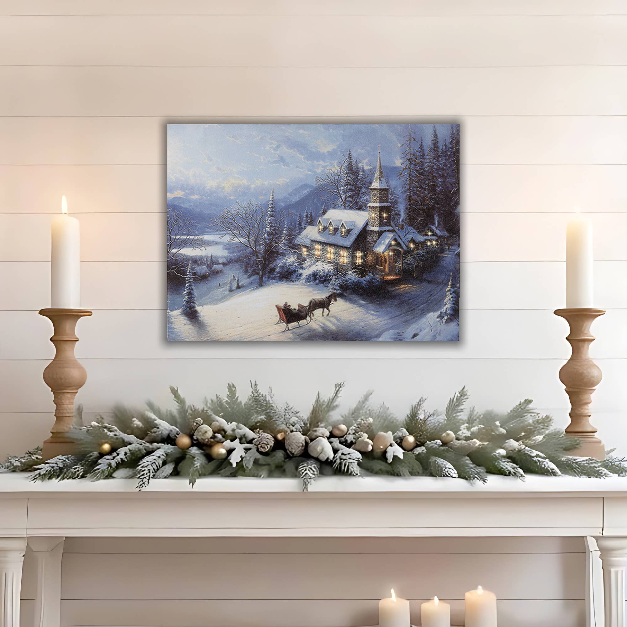 Winter Sleigh Ride Lighted Wall Art