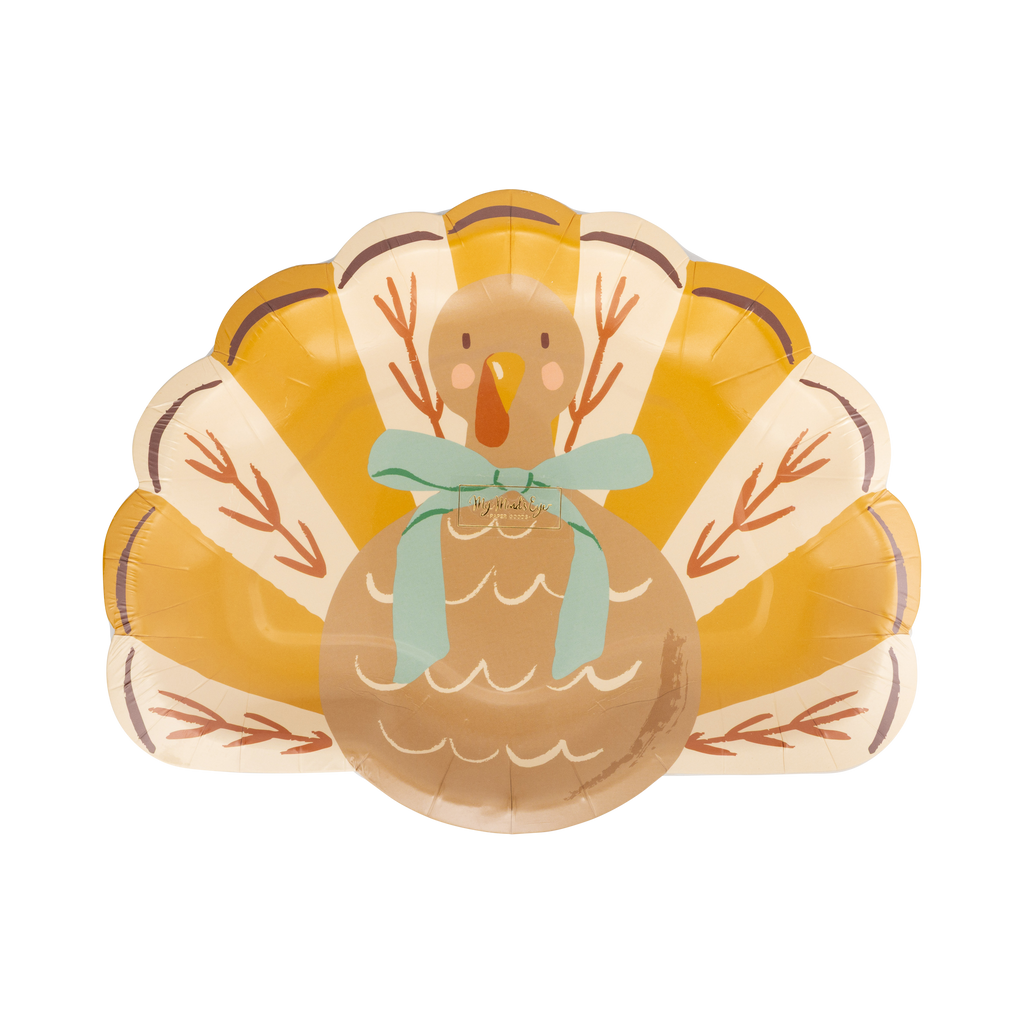 Gobble Turkey Shaped Paper Plates