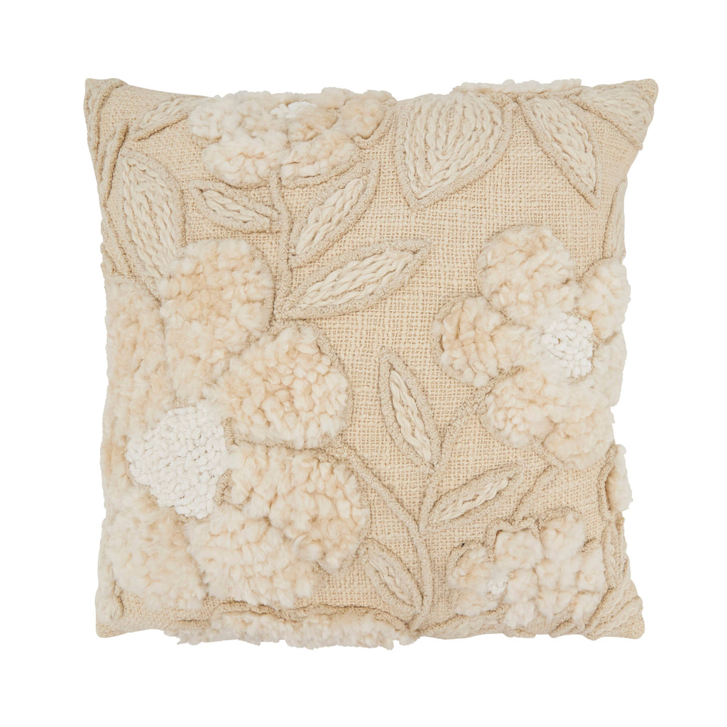 Embroidered Texture Floral Pillow