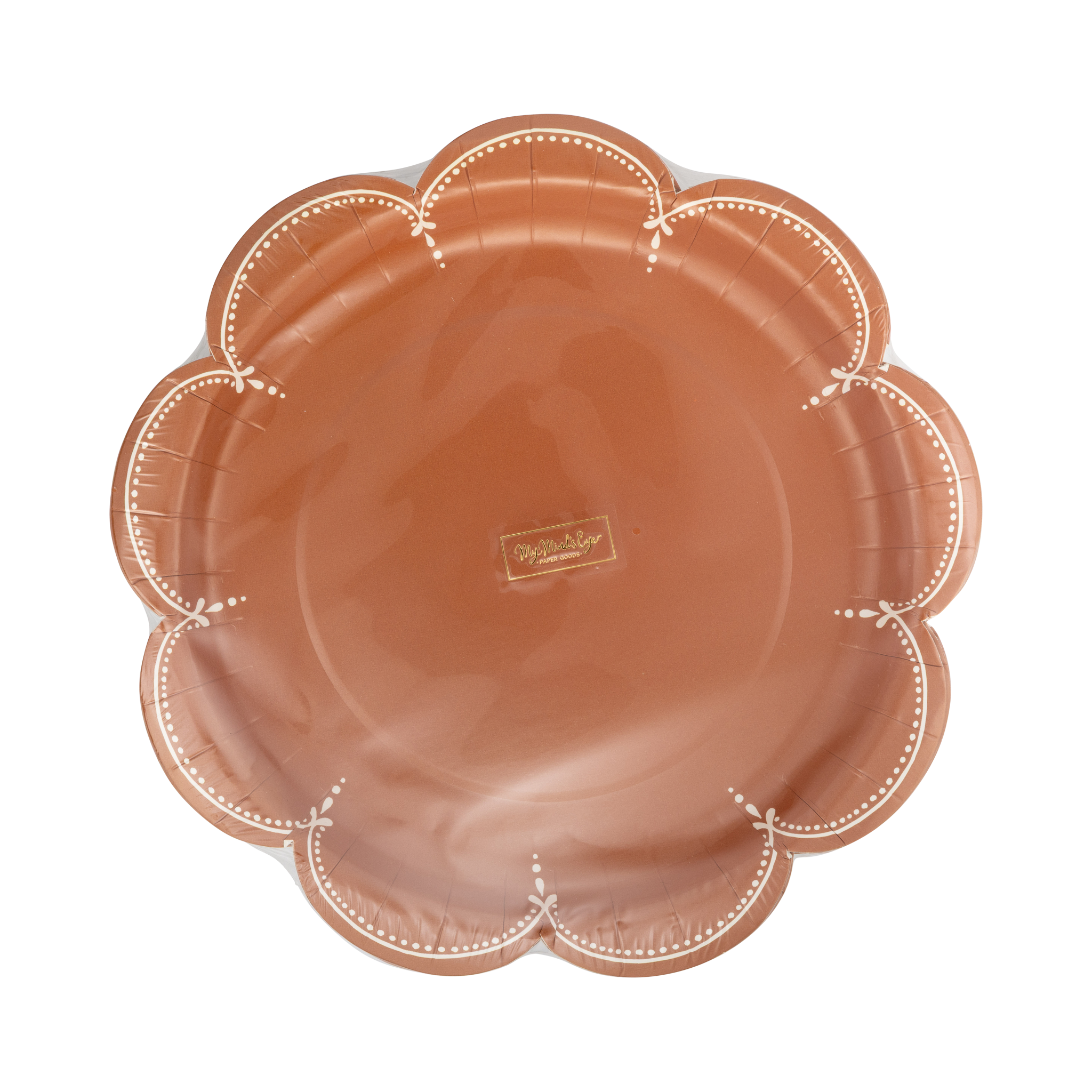 Scalloped Rust Paper Plates
