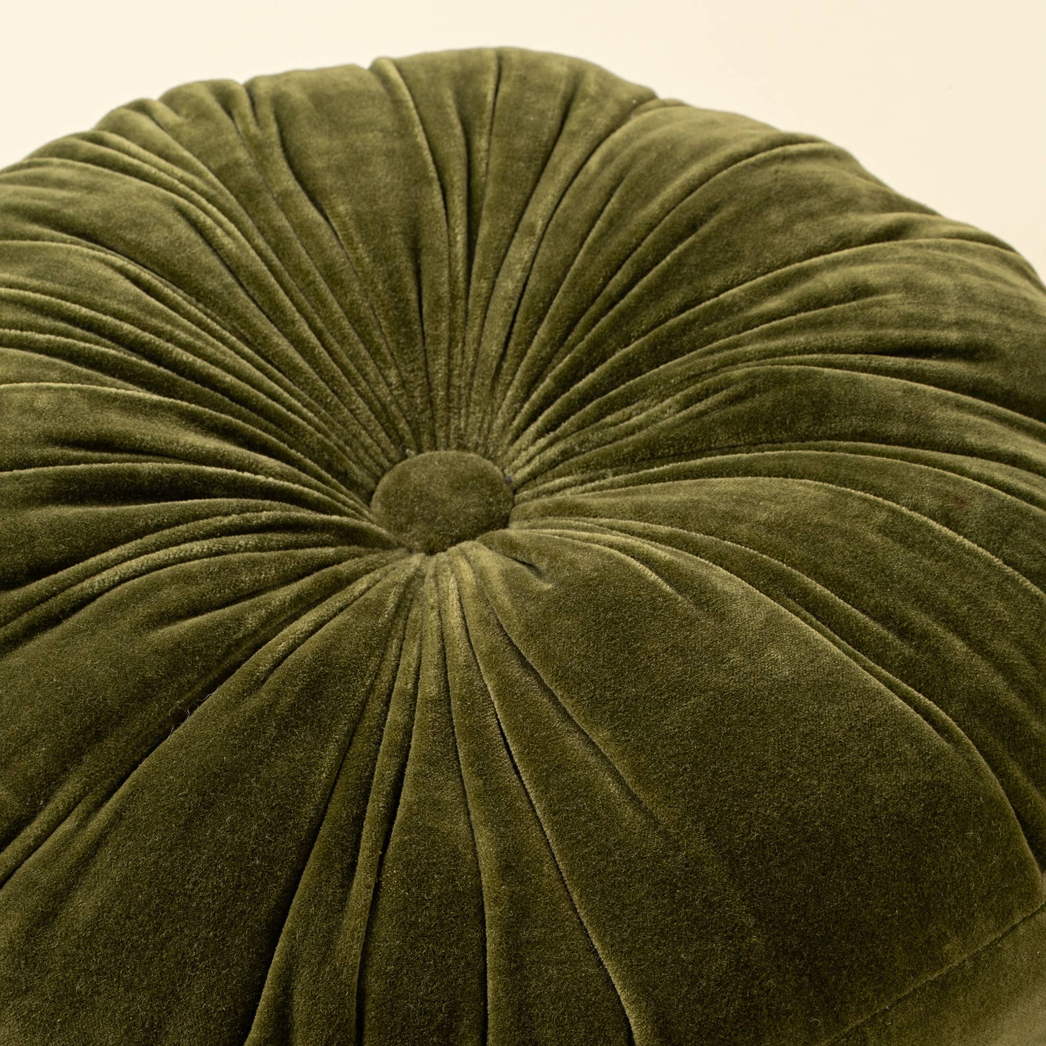 Moss Velvet Tuft Round Cushion