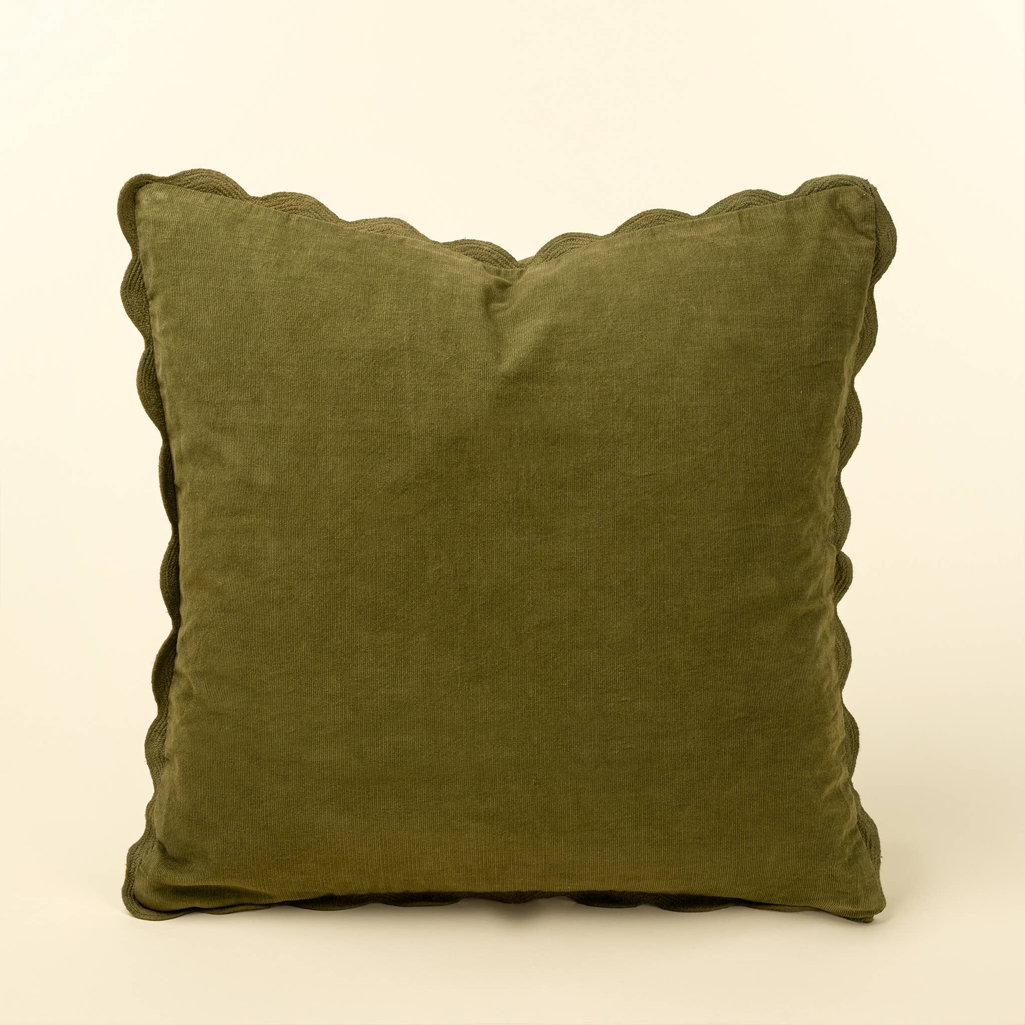 Moss Corduroy Scallop Pillow