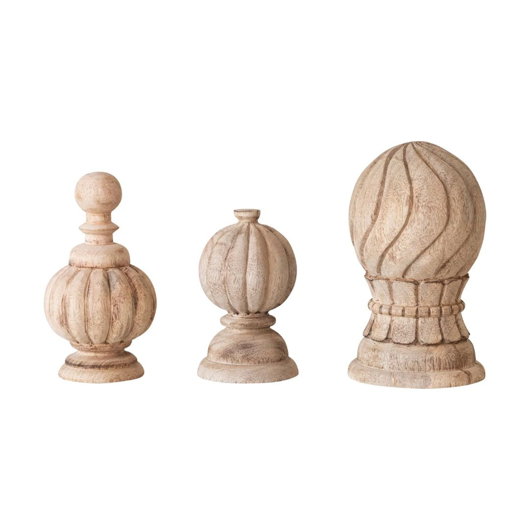 Carved Mango Wood Finials