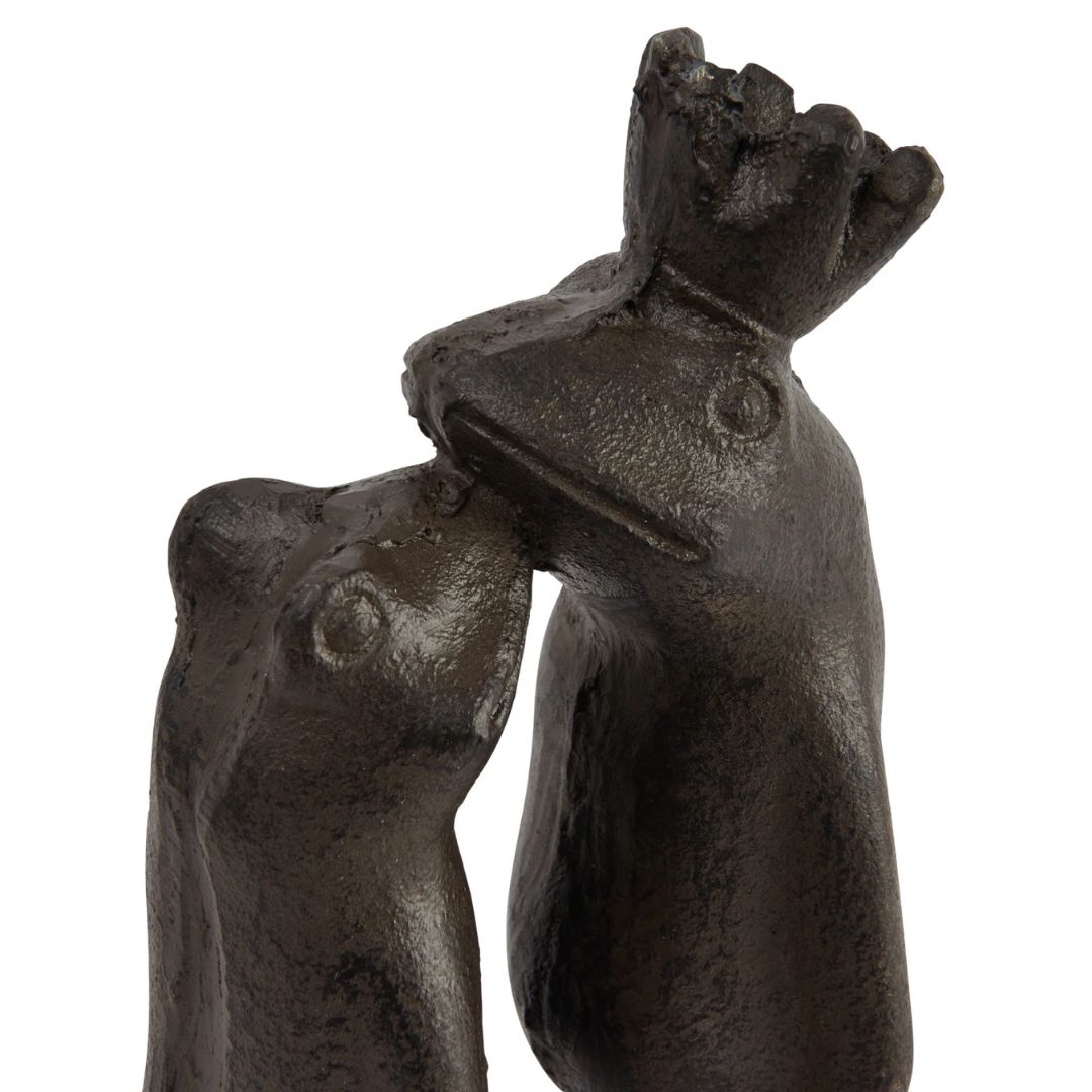 Cast Iron Kissing Frog Prince Figurine