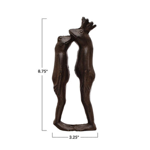 Cast Iron Kissing Frog Prince Figurine