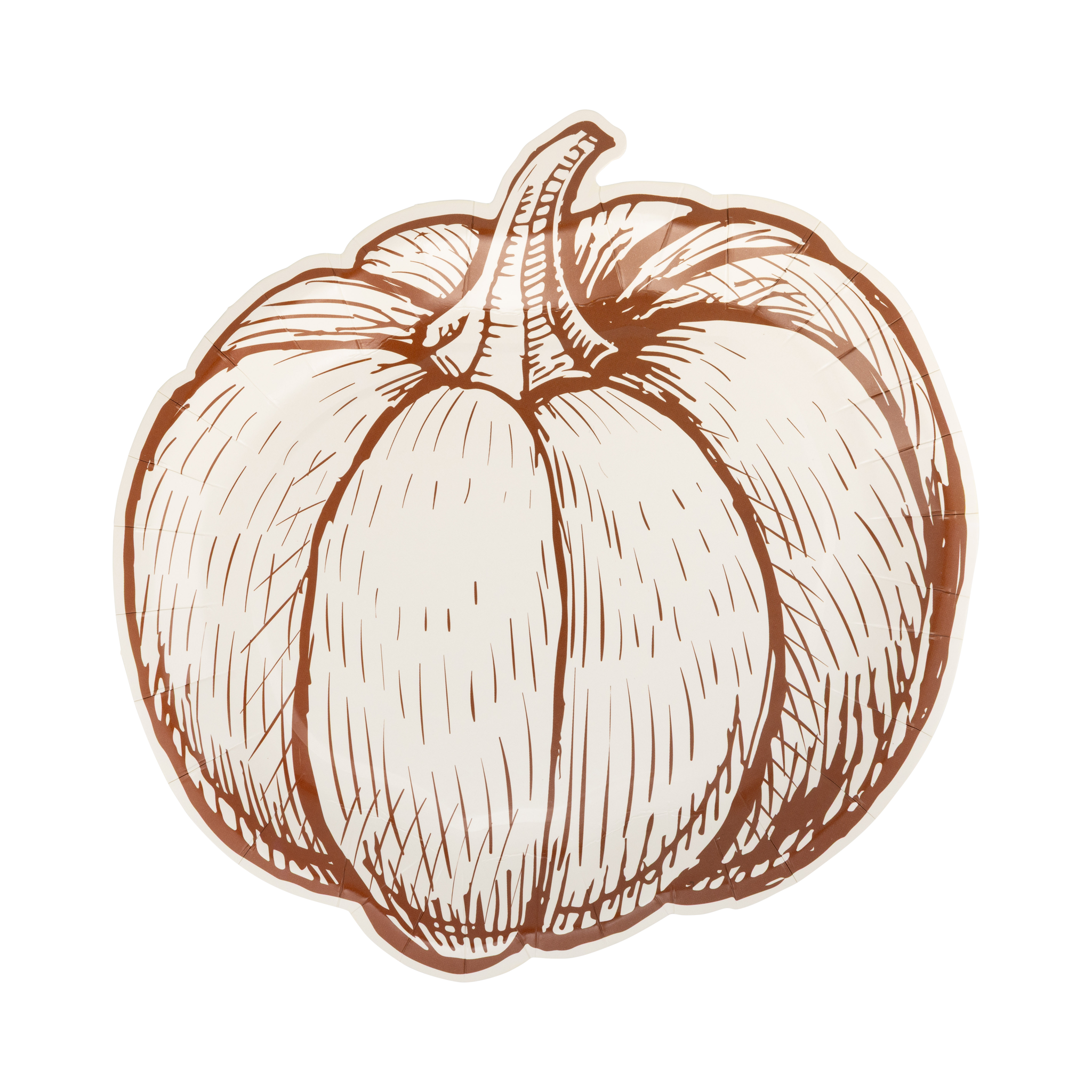 Pumpkin Line Art Shaped Paper Plates