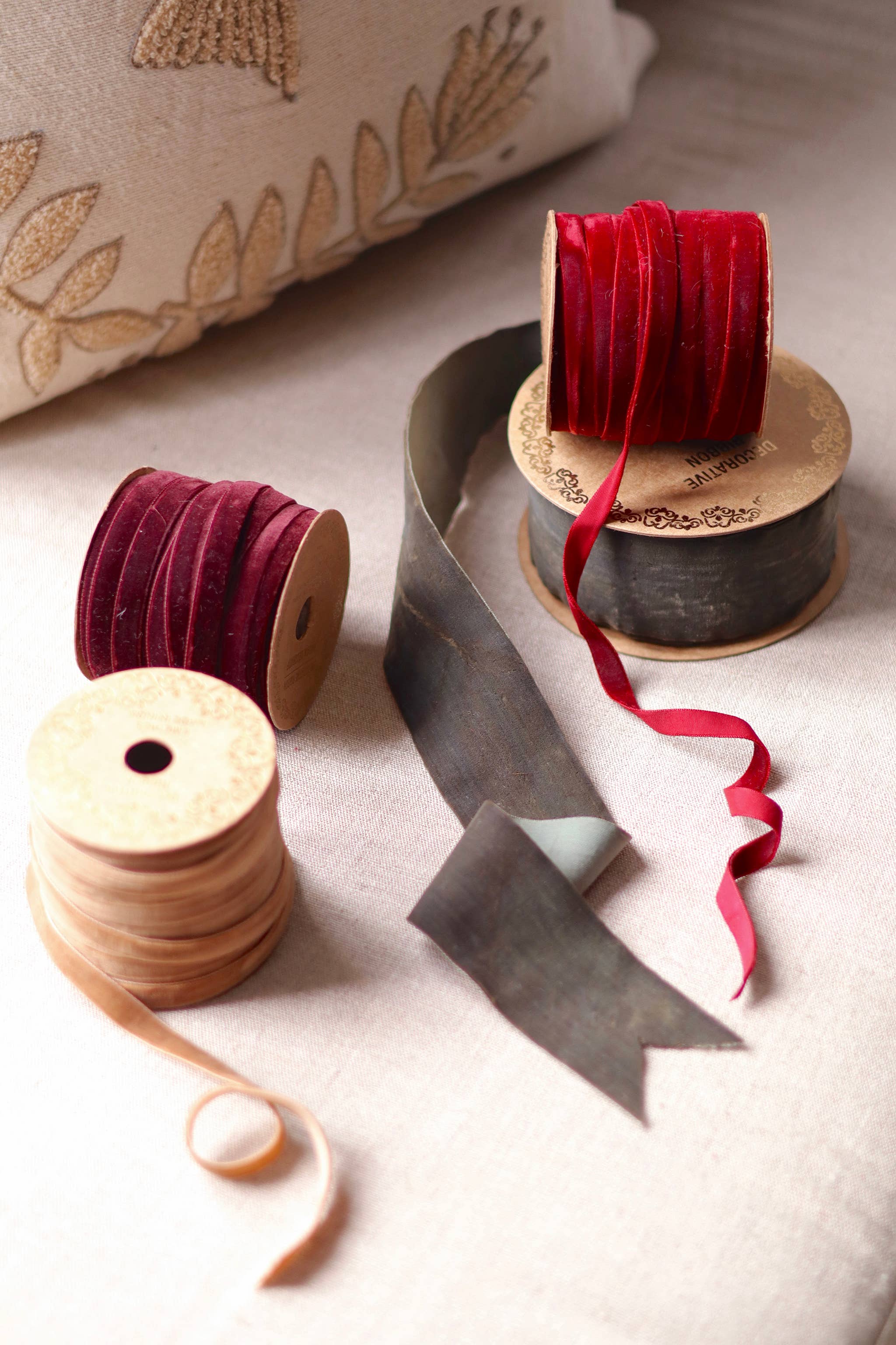 2" Velvet Ribbon on Spool - Deep Green