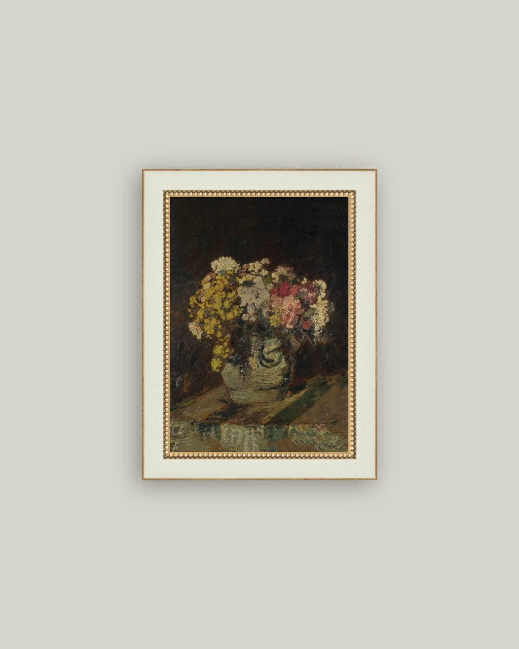 Vase of Pink & Yellow Flowers Framed