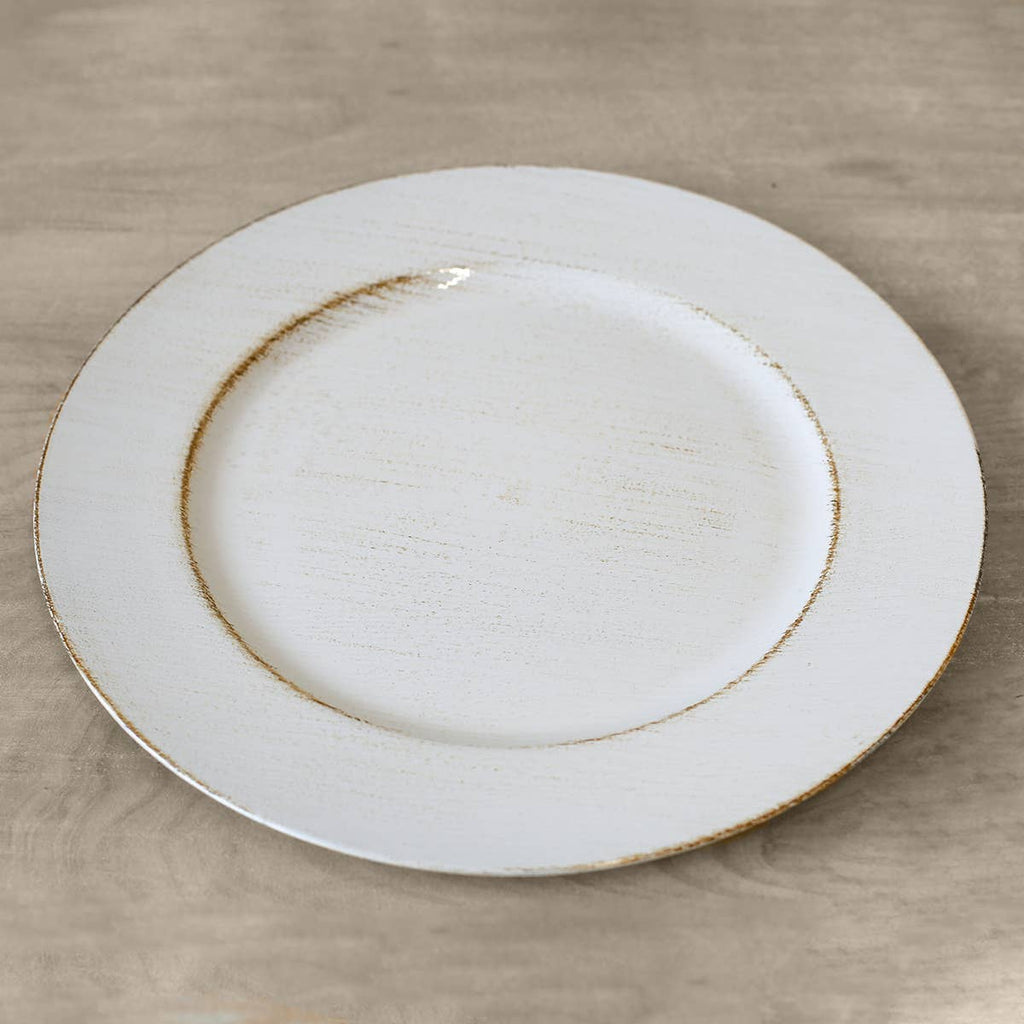 13" Woodland Charger - White Wash