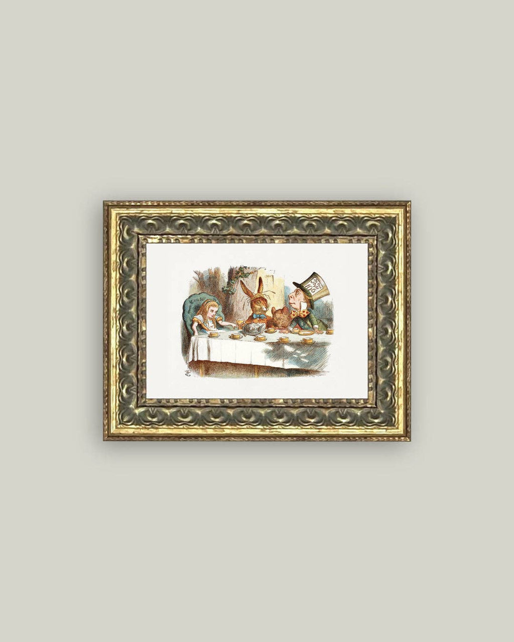 Tea Party with the Mad Hatter Framed Antique Art