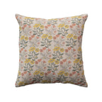 Chambray Printed Throw Pillow with Floral Pattern