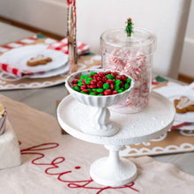 Toile Pedestal Christmas Candy Dish