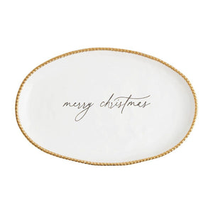 Christmas Gold Beaded Platter