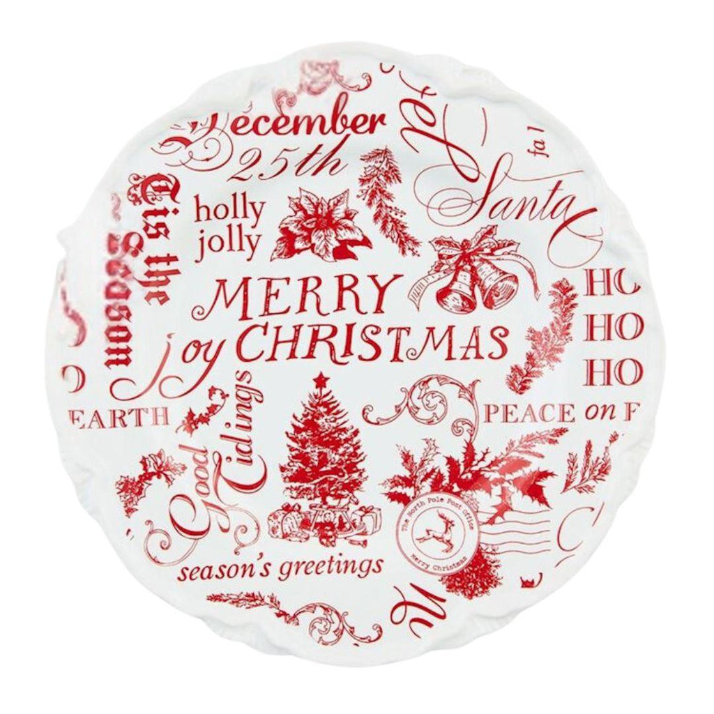 Merry Christmas Toile Dessert Plate