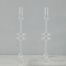 Clear Glass Candlestick - Large Candle Holder