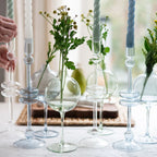 Clear Glass Candlestick - Large Candle Holder