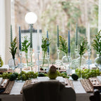 Clear Glass Candlestick - Medium Candle Holder