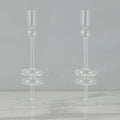 Clear Glass Candlestick - Medium Candle Holder