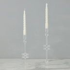 Clear Glass Candlestick - Medium Candle Holder