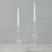 Clear Glass Candlestick - Medium Candle Holder
