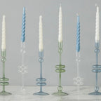 Clear Glass Candlestick - Medium Candle Holder