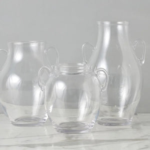 Clear Glass Amphora Flower Vase - Medium
