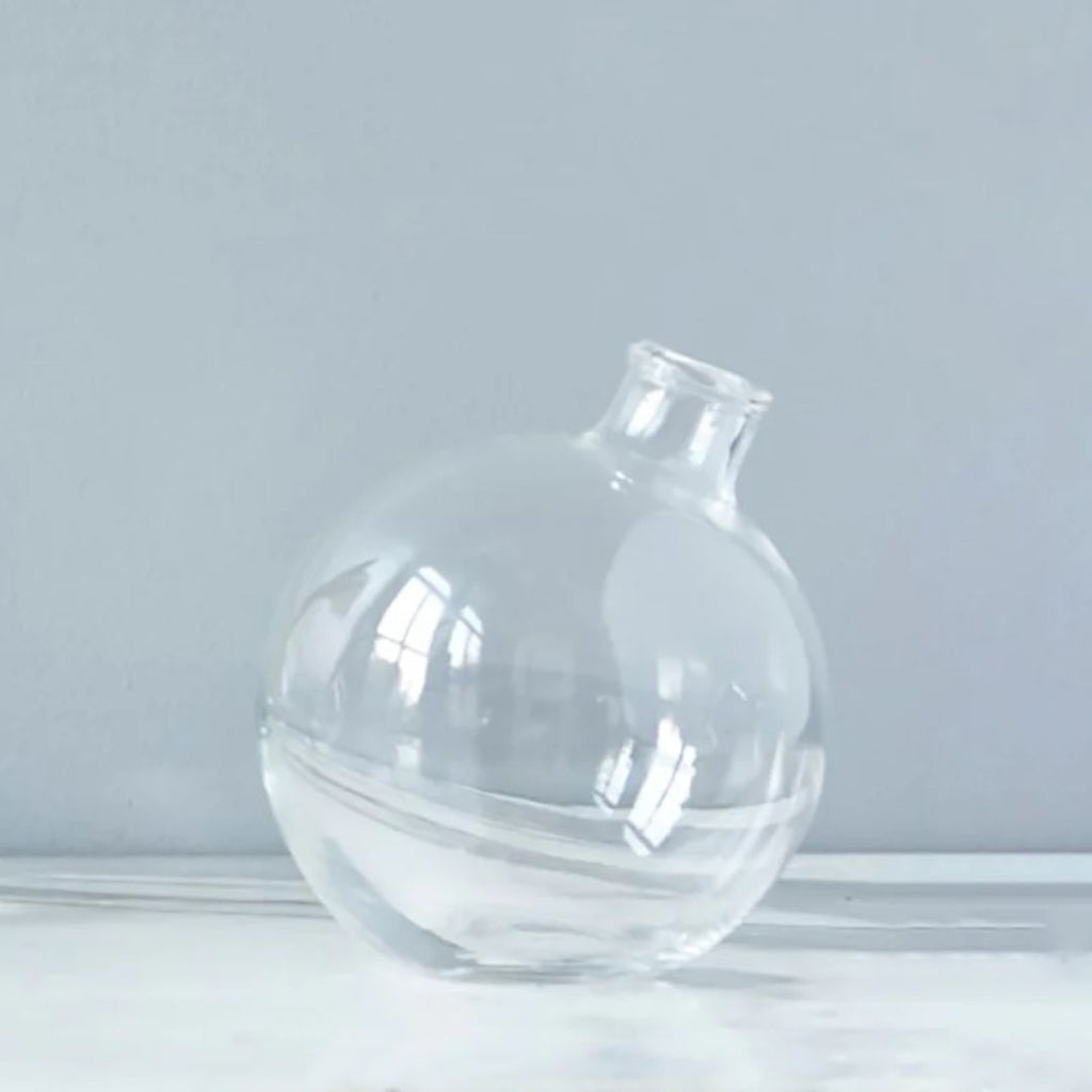 Clear Sphere Bud Flower Vase