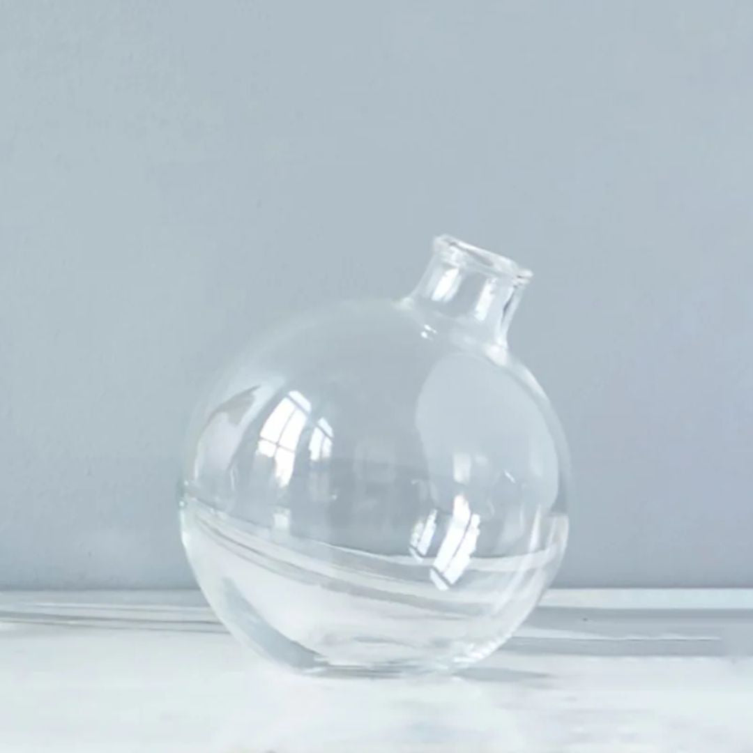 Clear Sphere Bud Flower Vase