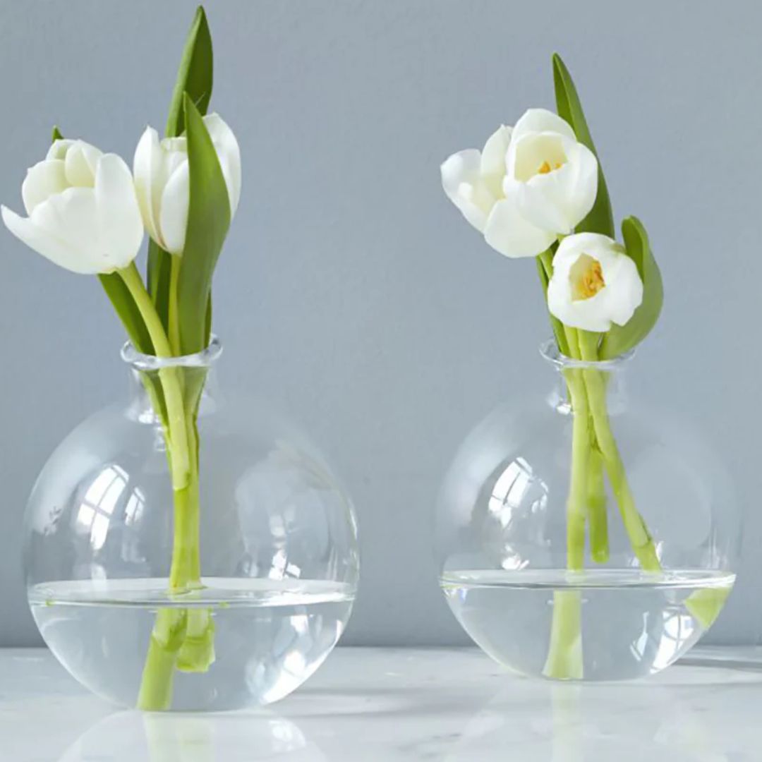 Clear Sphere Bud Flower Vase