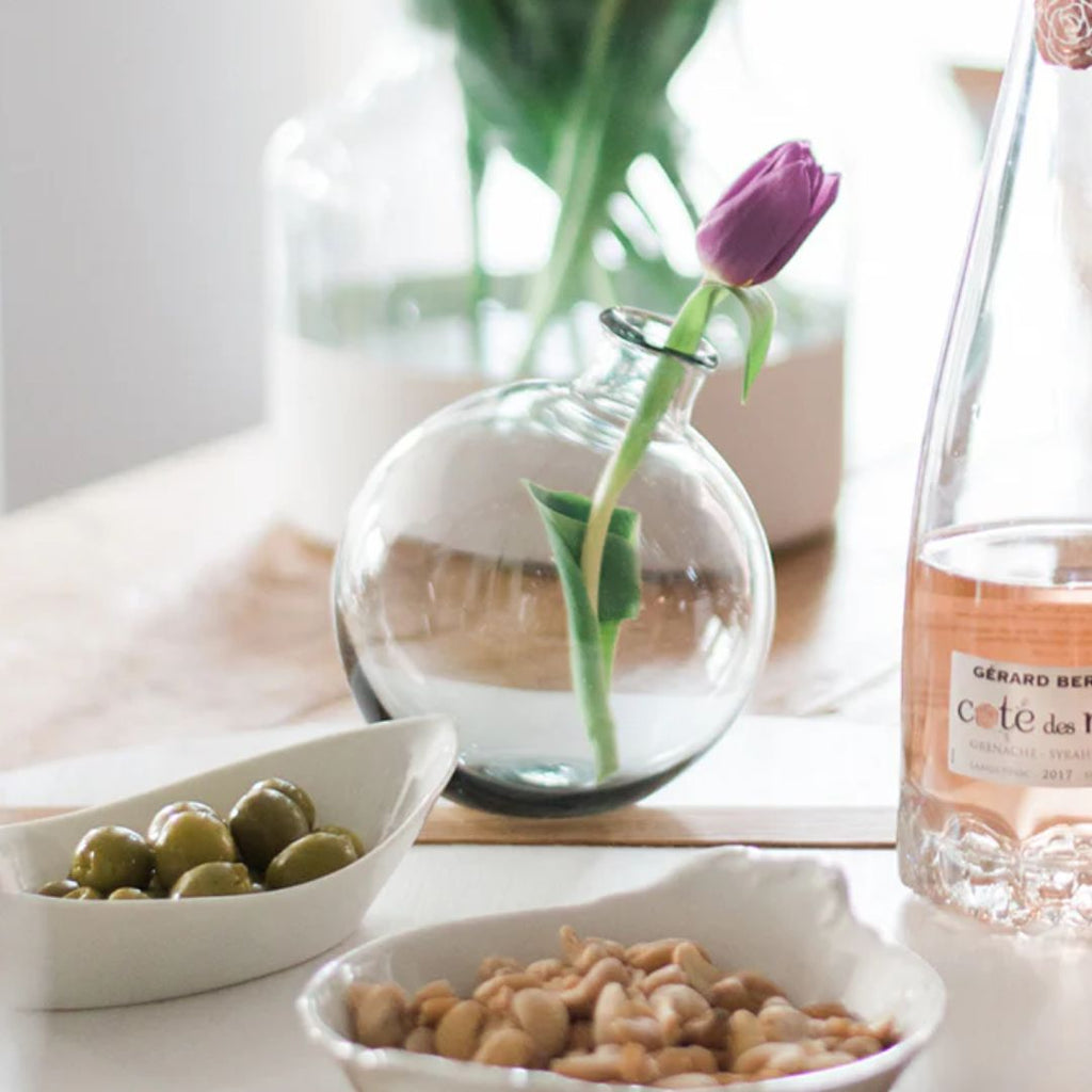 Clear Sphere Bud Flower Vase