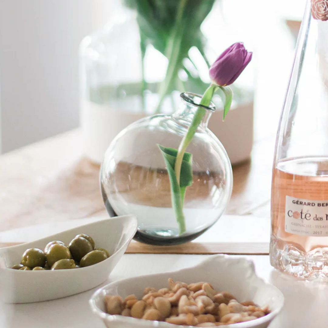 Clear Sphere Bud Flower Vase