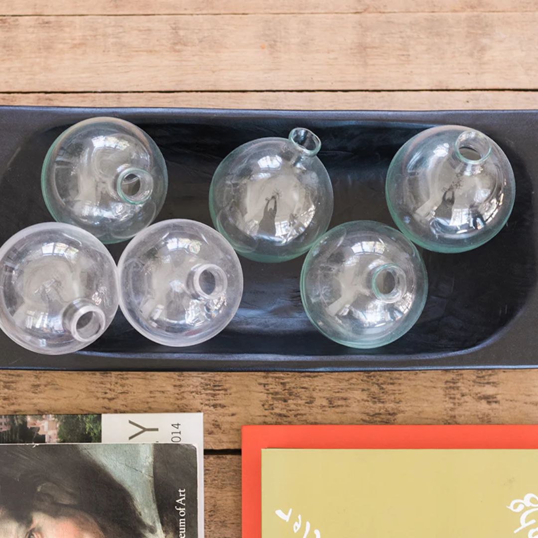 Clear Sphere Bud Flower Vase