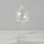 Clear Wine Glass Flower Vase - Medium