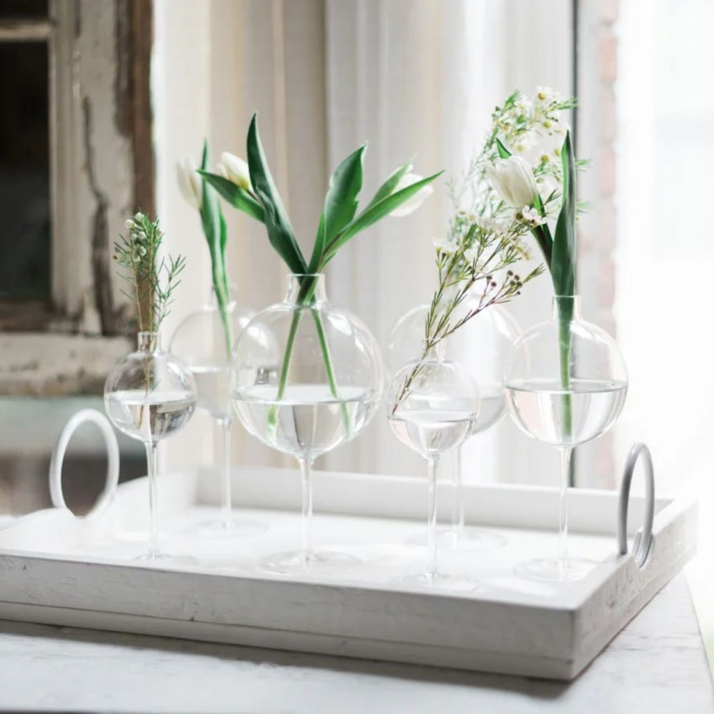 Clear Wine Glass Flower Vase - Medium
