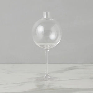 Clear Wine Glass Flower Vase - Medium