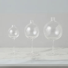 Clear Wine Glass Flower Vase - Medium